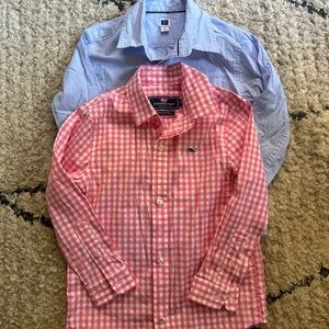 Lot of 2 boys shirts Vineyard Vines Pink and Janie and Jack Blue